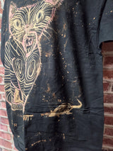 Hand Painted Cat Horror Tee — Bleached Wearable Art | Canvas Rejects