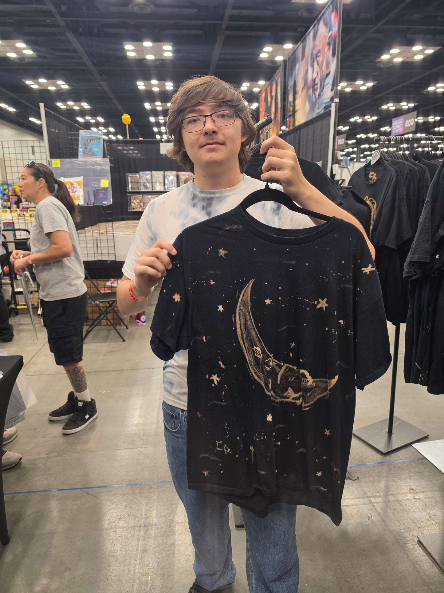 Hand Bleached Moon or Sun Tee — Heavy Cotton / One of One