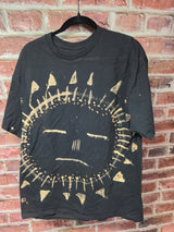 Hand Bleached Moon or Sun Tee — Heavy Cotton / One of One