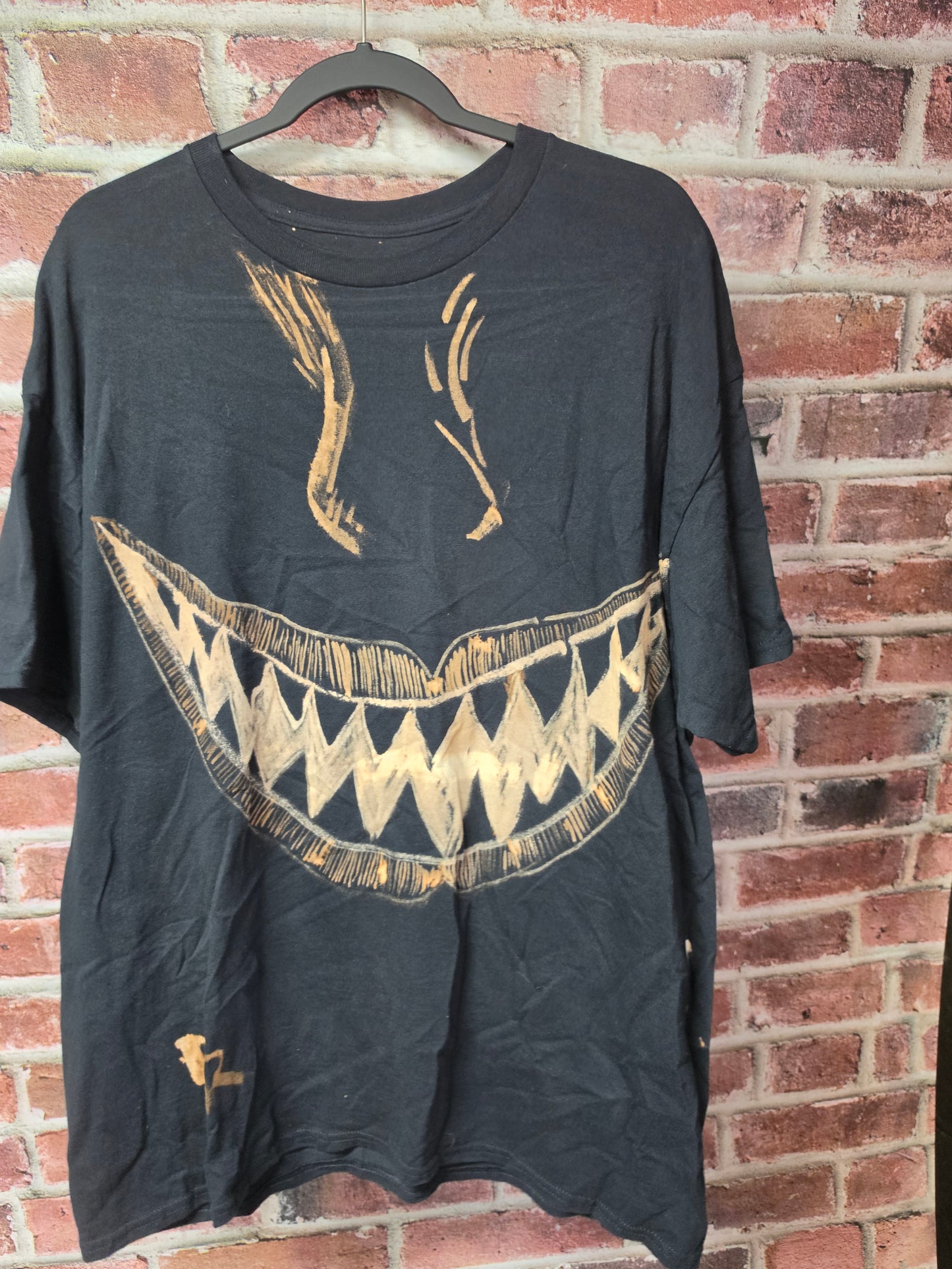 Hand Bleached Demon Face Tee — Heavy Cotton / One of One