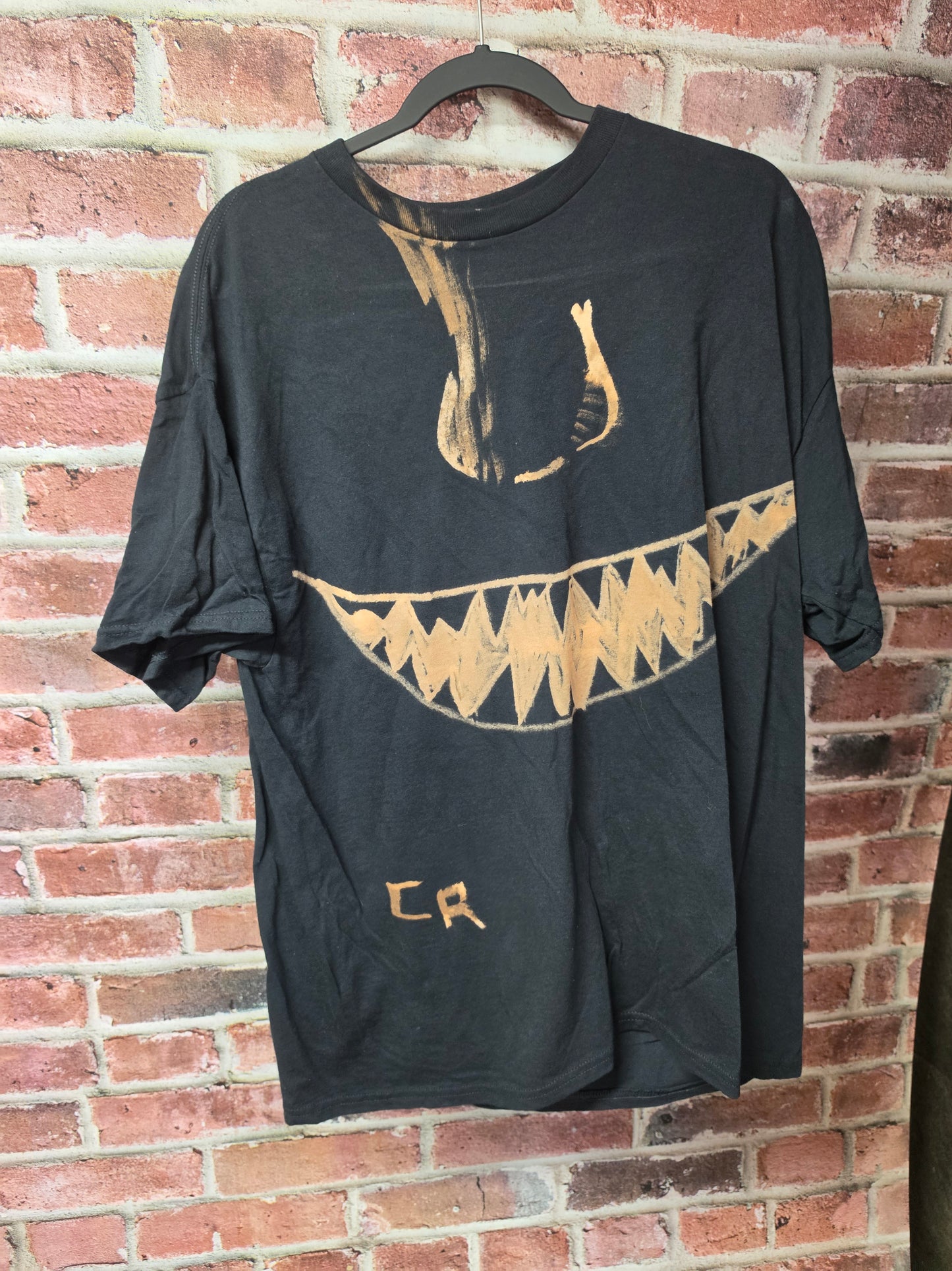 Hand Bleached Demon Face Tee — Heavy Cotton / One of One
