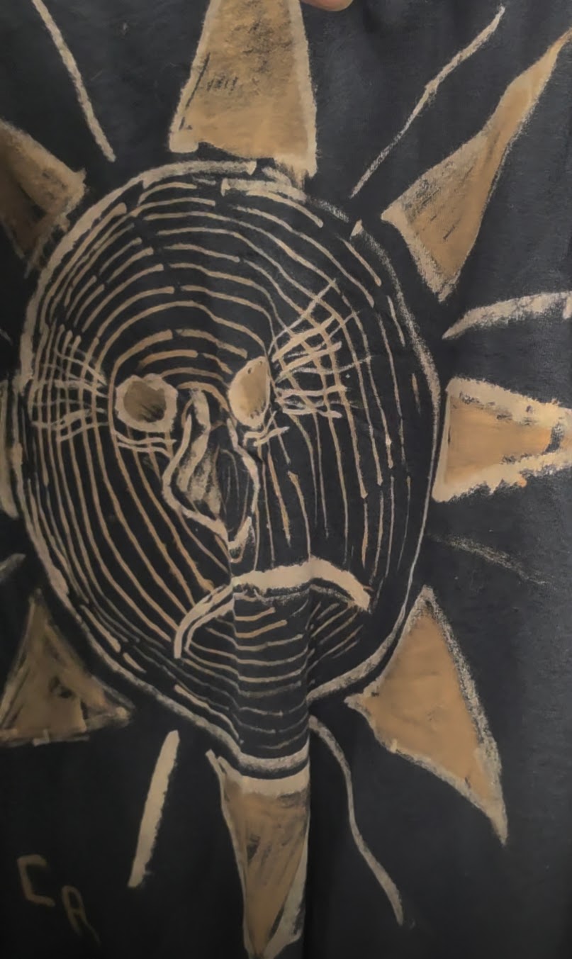 Hand Bleached Moon or Sun Tee — Heavy Cotton / One of One